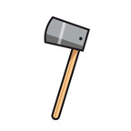 cartoon vector illustration of an axe