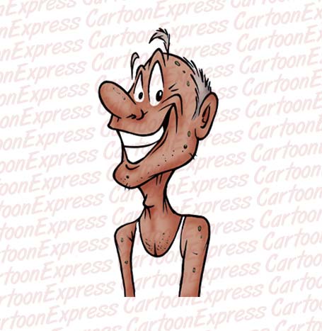 vector cartoon illustration of an old man