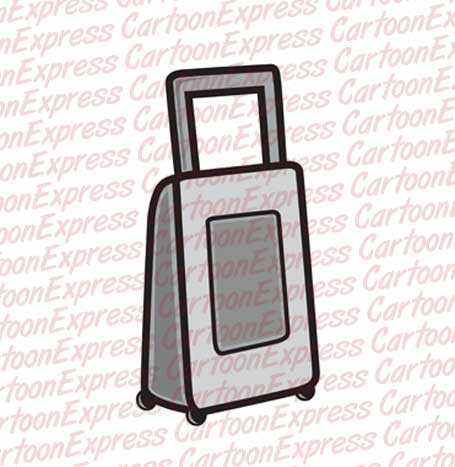 vector cartoon illustration of a pilot suitcase