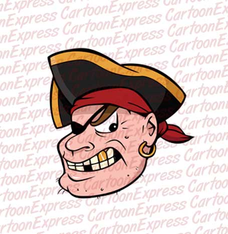 vector cartoon illustration of a pirate