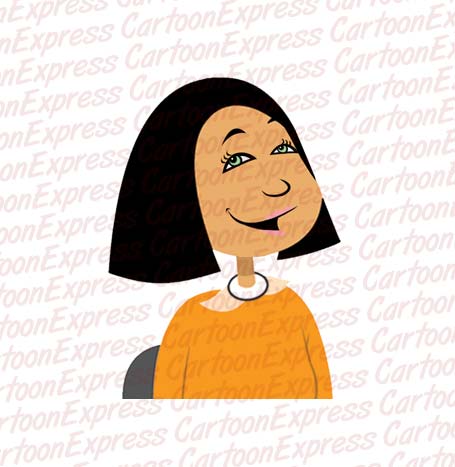 vector cartoon illustration of a female Asian teacher
