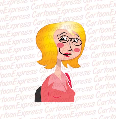 vector cartoon illustration of a blonde female teacher