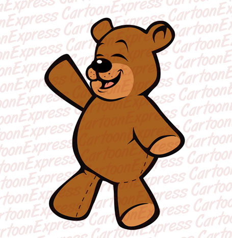 vector cartoon illustration of a teddy bear