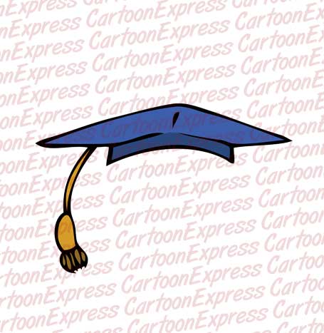 vector cartoon illustration of a graduation cap
