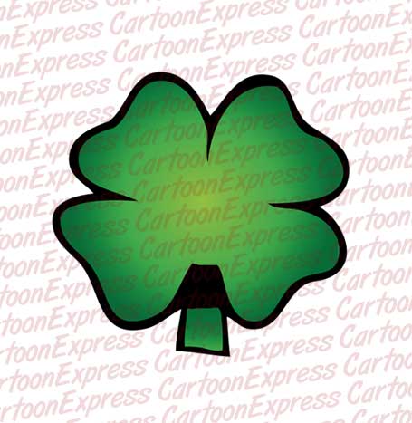 vector cartoon illustration of a shamrock