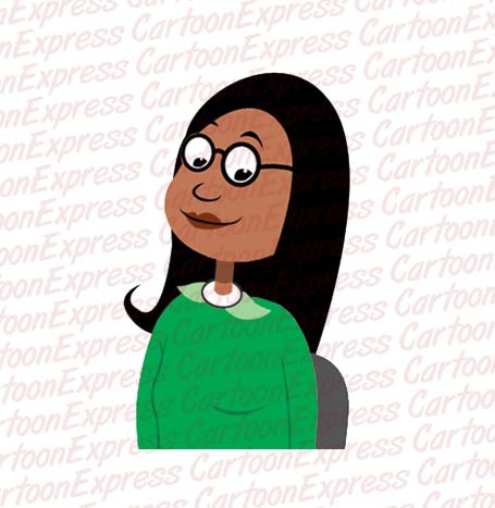 vector cartoon illustration of a black female teacher