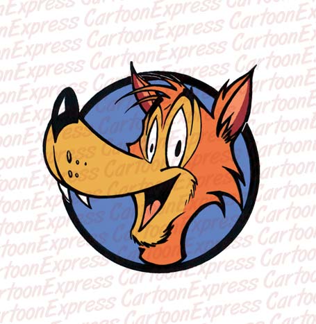 vector cartoon illustration of a goofy wolf